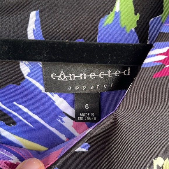 Connected Apparel Square Neckline Floral Water Color Dress Size 6 - Picture 3 of 4